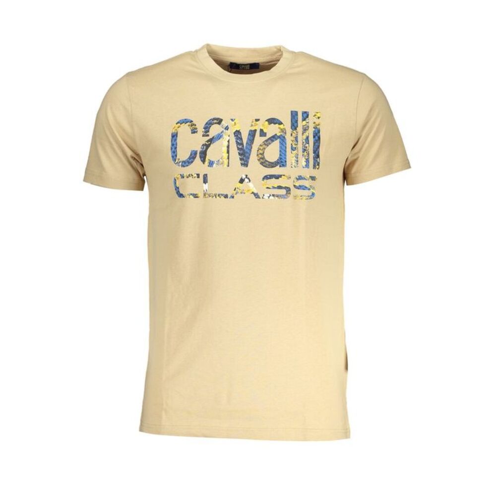 Cavalli Class Beige Cotton Men Men's T-Shirt